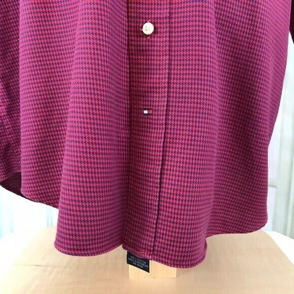 Tommy Hilfiger Men's Button Front Shirt Long Sleeves Herringbone Size 16 32-33 - Picture 5 of 7
